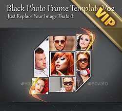图片编排展示模板：Black Photo Frame Template V02